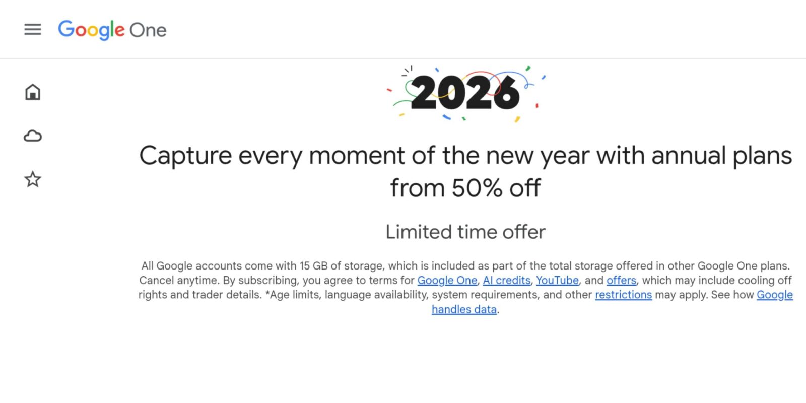 Google One Offers 50% Off 2 TB and AI Pro Annual Plans, Ends January 15