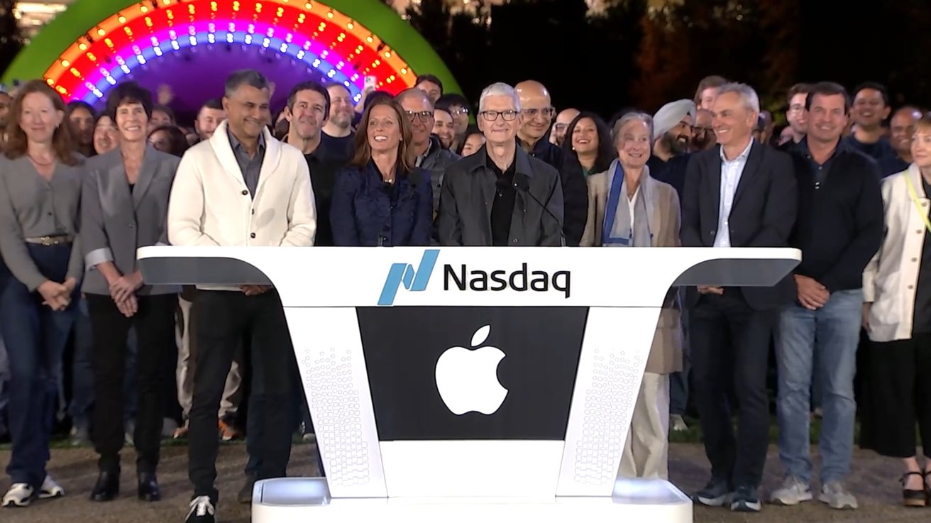 Apple Celebrates 50th Anniversary with Nasdaq Bell Ringing, Global Events, and Tim Cook’s Reflective Speech