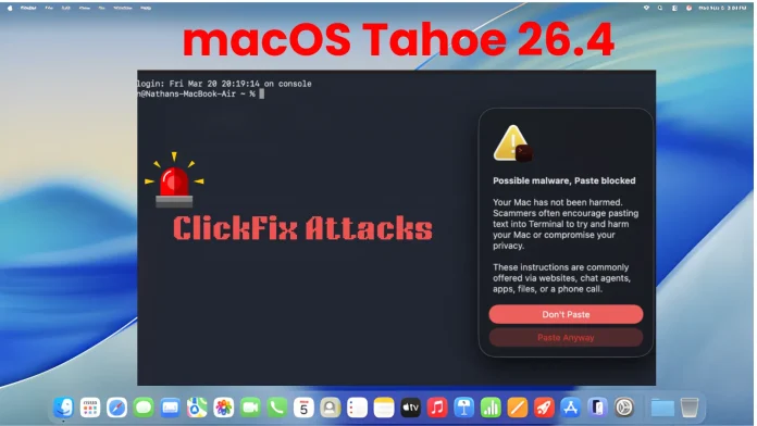 Apple Boosts macOS Security with ClickFix Attack Warnings in Tahoe 26.4 Release
