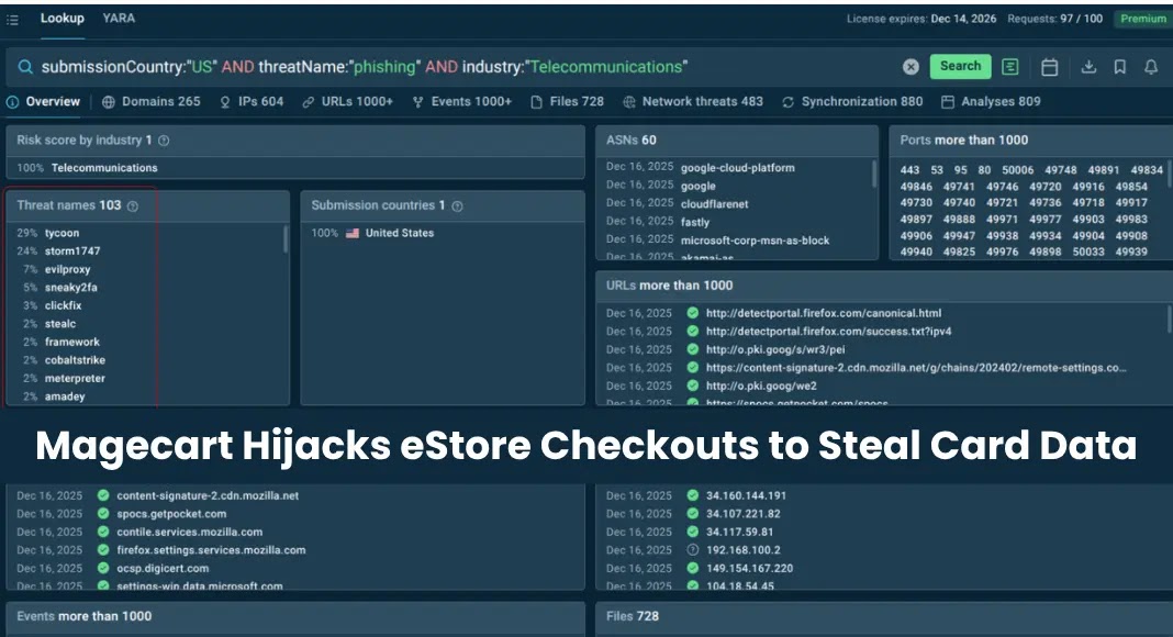 Magecart Hackers Exploit 100+ Domains to Steal Payment Data from E-commerce Sites Across 12 Countries