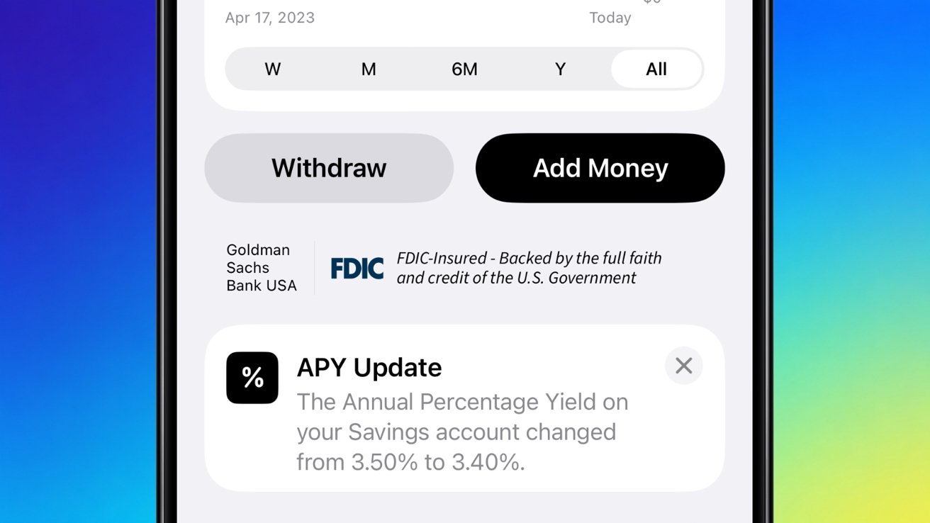 Apple Card Savings Account APY Drops to 3.4% Amid Continued Rate Reductions