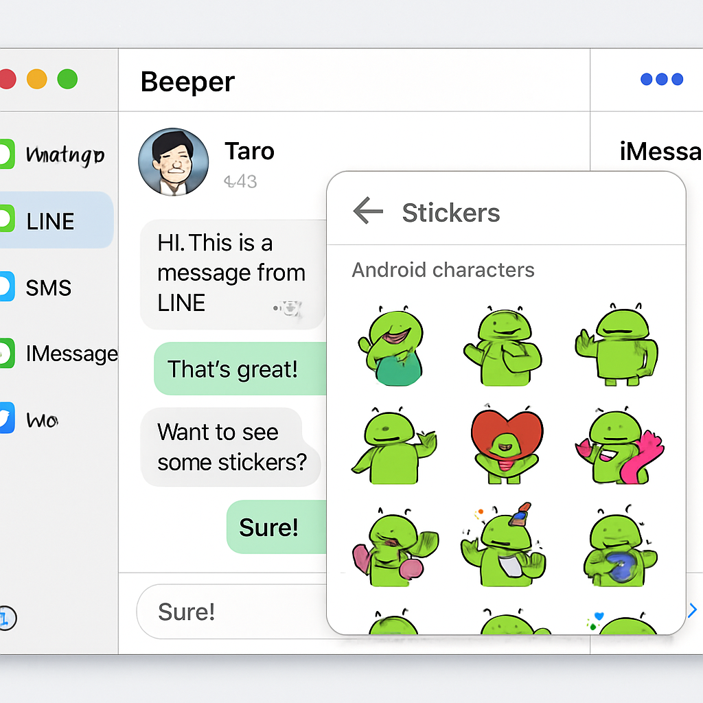 Beeper Enhances Messaging with LINE Integration and Android Sticker Packs