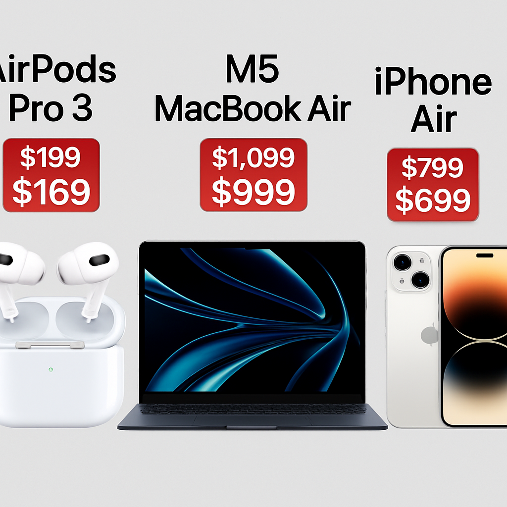 AirPods Pro 3 Now 25% Off, M5 MacBook Air $190 Off, iPhone Air $150 Off