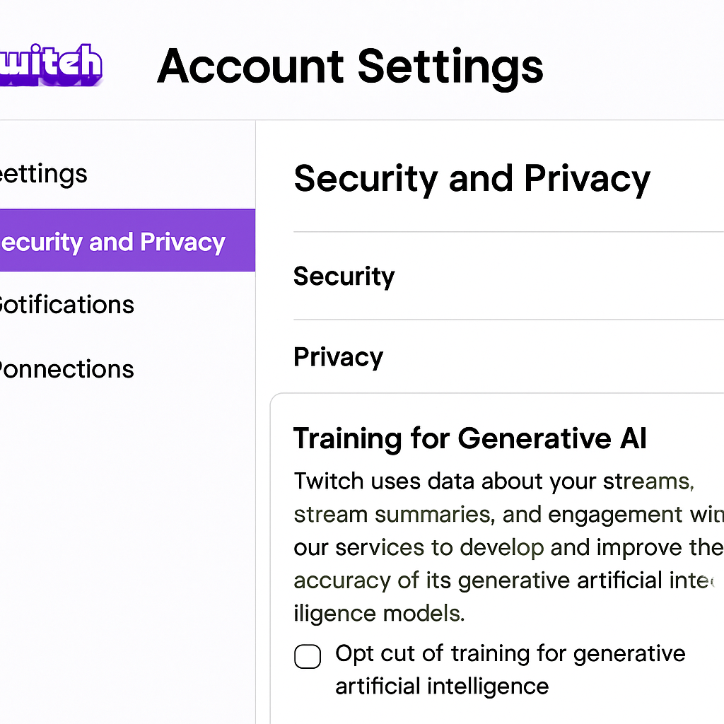 Twitch Enables Opt-Out for AI Training on Streamers’ Content