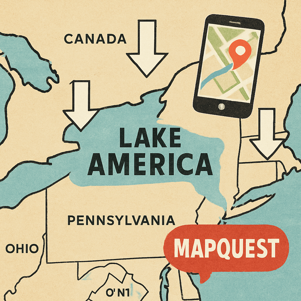 MapQuest Surges After Google Renames Lake Ontario to Lake America