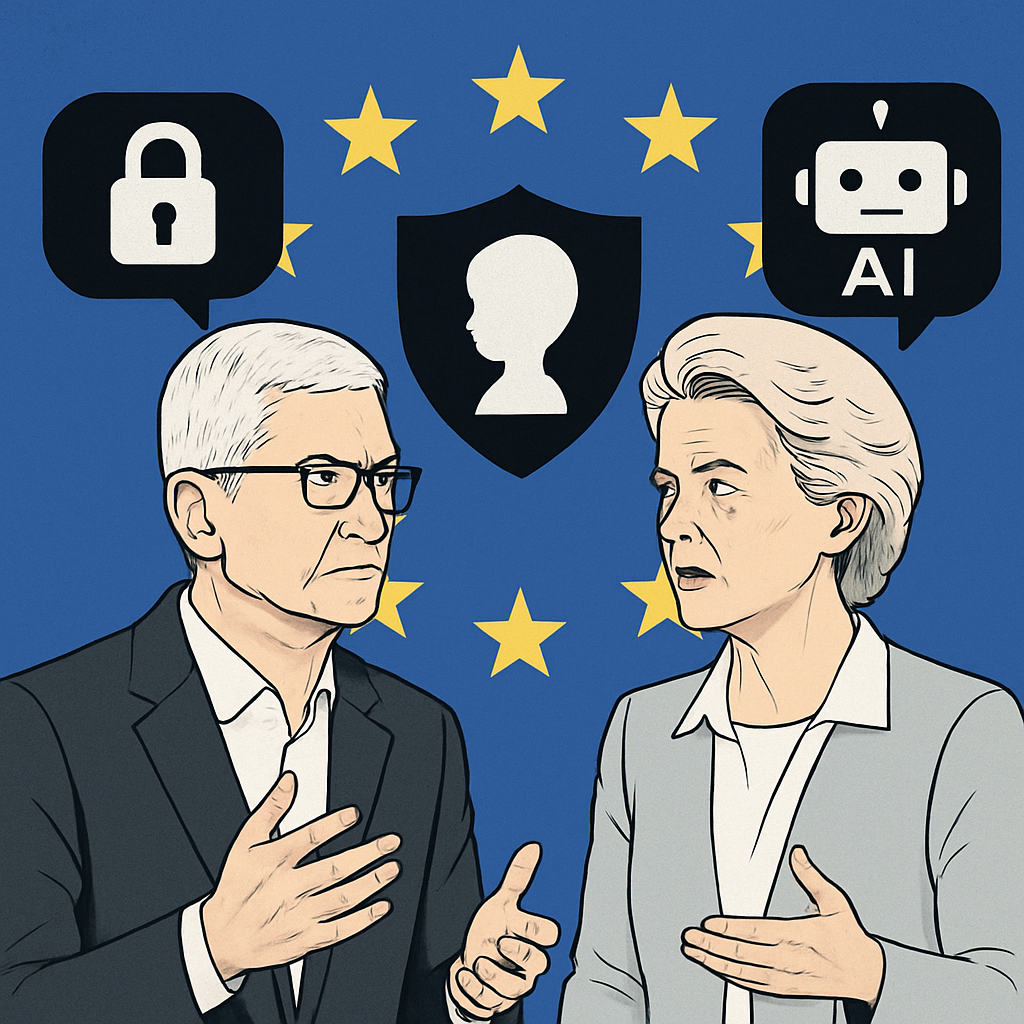 Tim Cook Meets EU Chief as Kids Act Becomes Key Debate