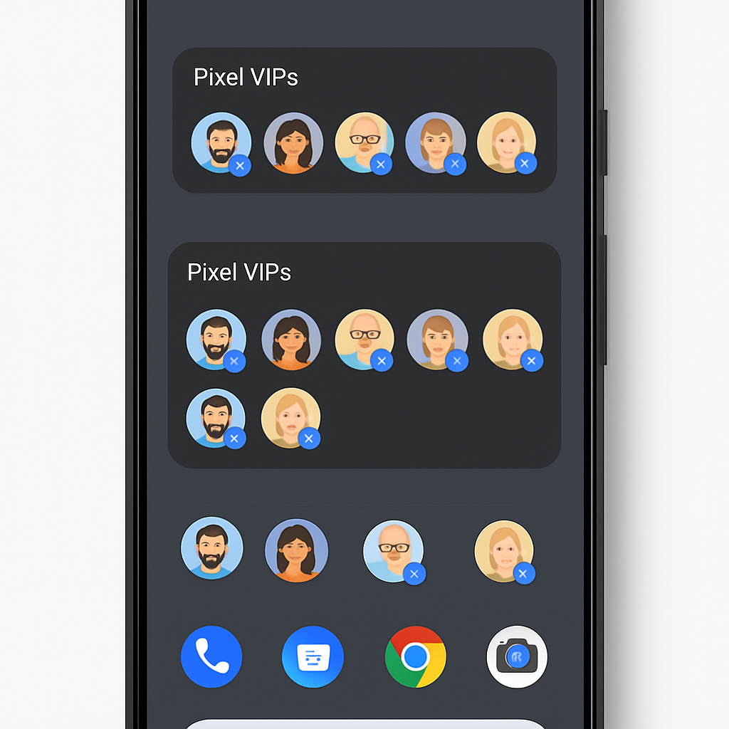 Google Overhauls Pixel VIPs Widget with Leaner Layouts, New Status Badges