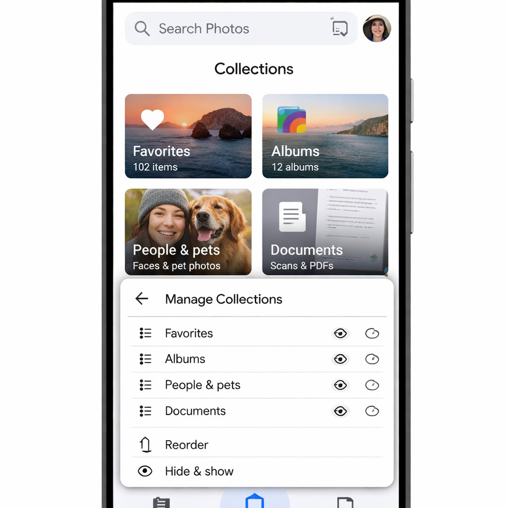 Google Photos Adds Customizable Collections Redesign on Android